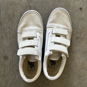 VANS OG Old Skool V Suede Canvas Marshmallow Women Size 8.5 Turtledove